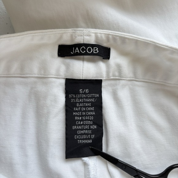 Jacob Women's Size 5/6 Wide Leg Pant White Trouser Business Chic Feminine - Picture 7 of 9